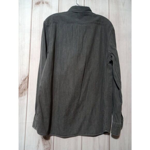 Solaris Shirt Men's Large Gray Button Front - Picture 2 of 9